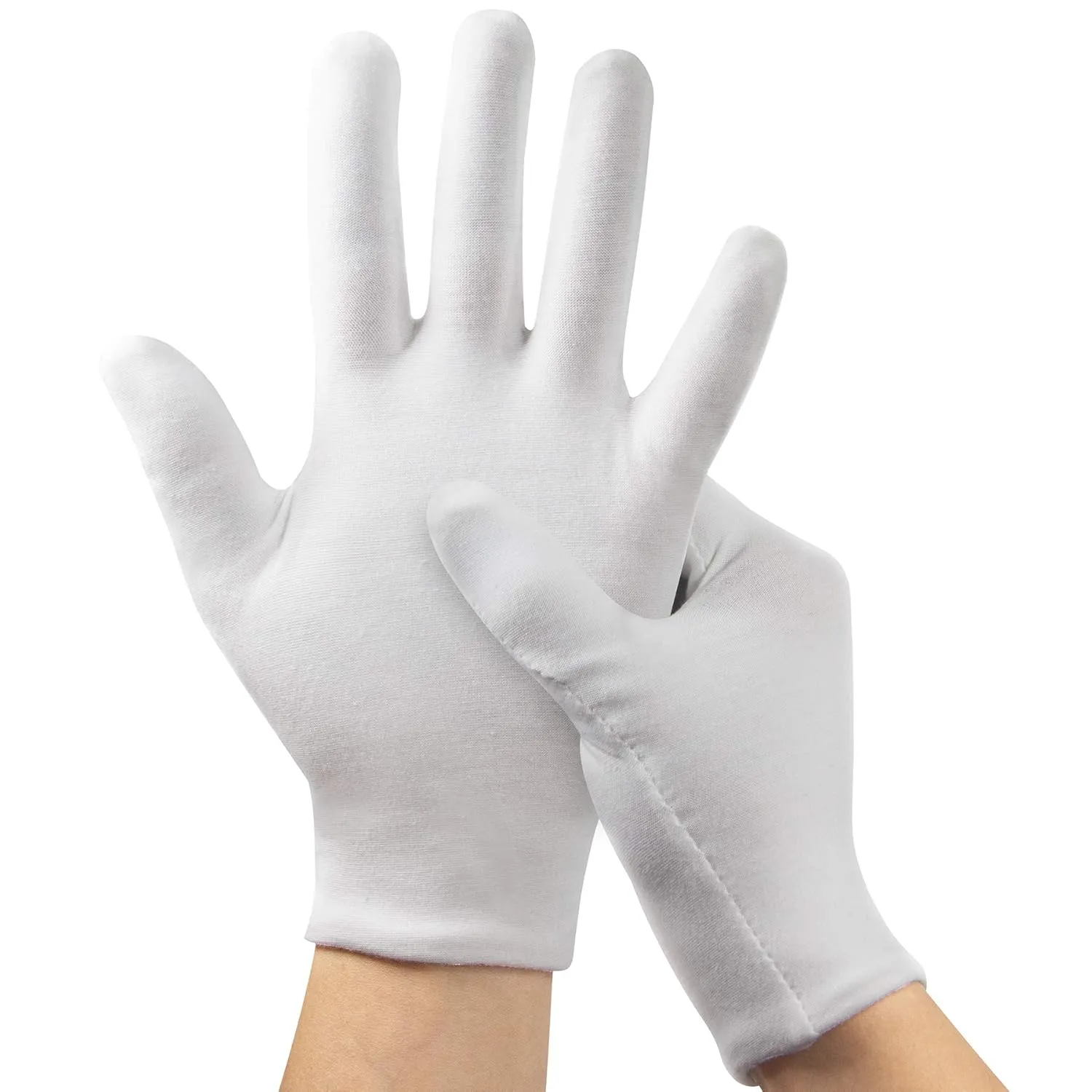 5 Pairs Of White Cotton Gloves – Moisturizing & Eczema Relief