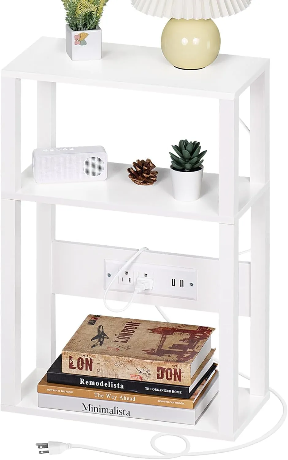 3-Tier Narrow Wood Side Table