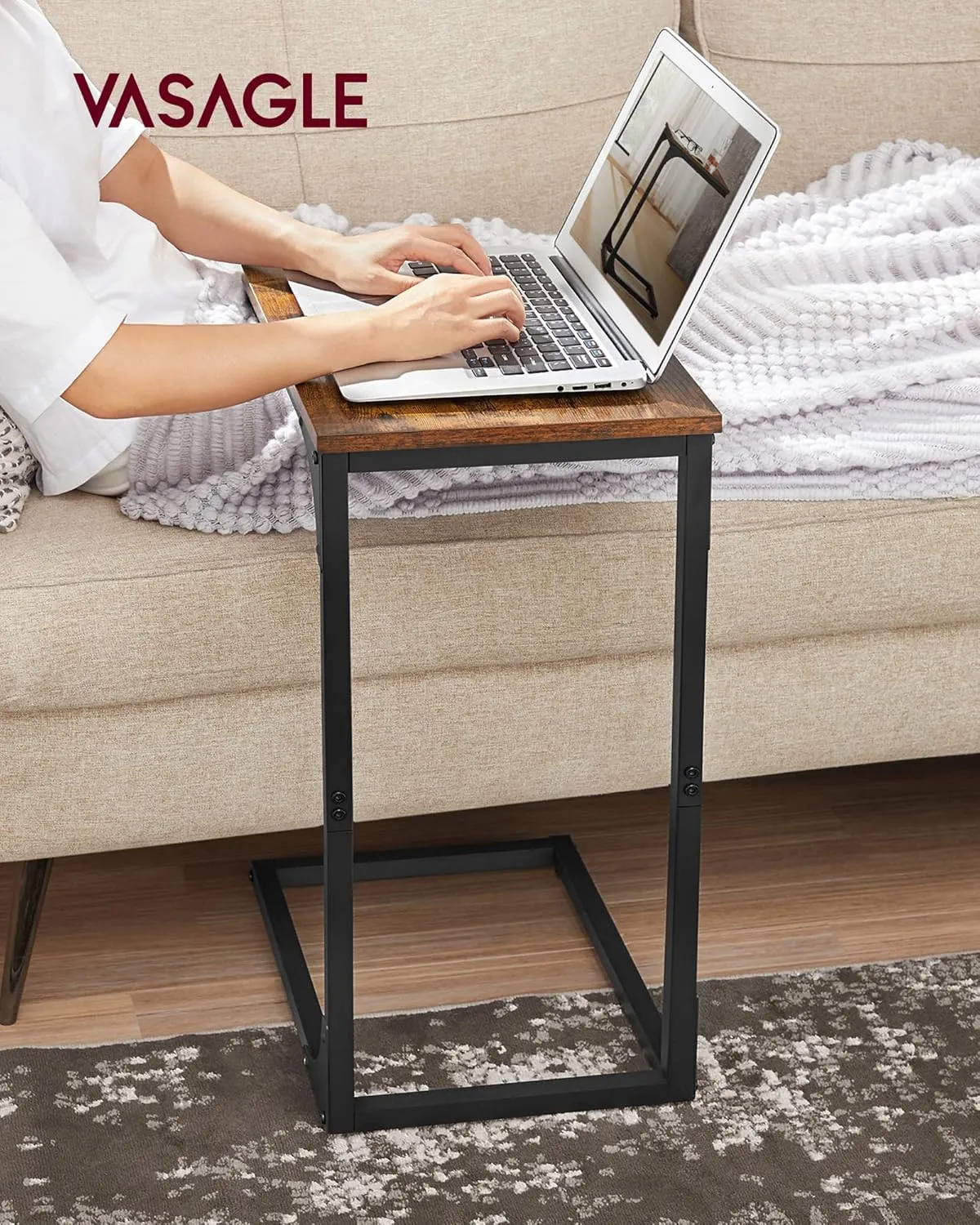 VASAGLE C-Shaped End Table
