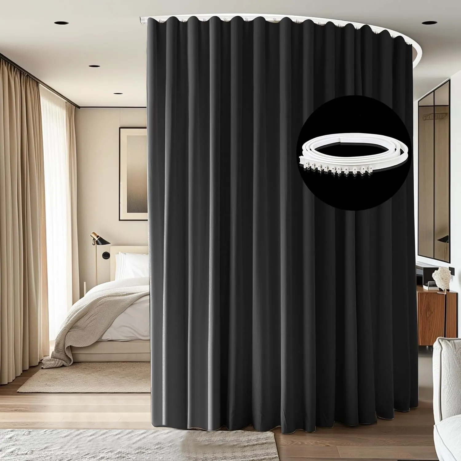 Room Divider Ceiling Mounted Curtain