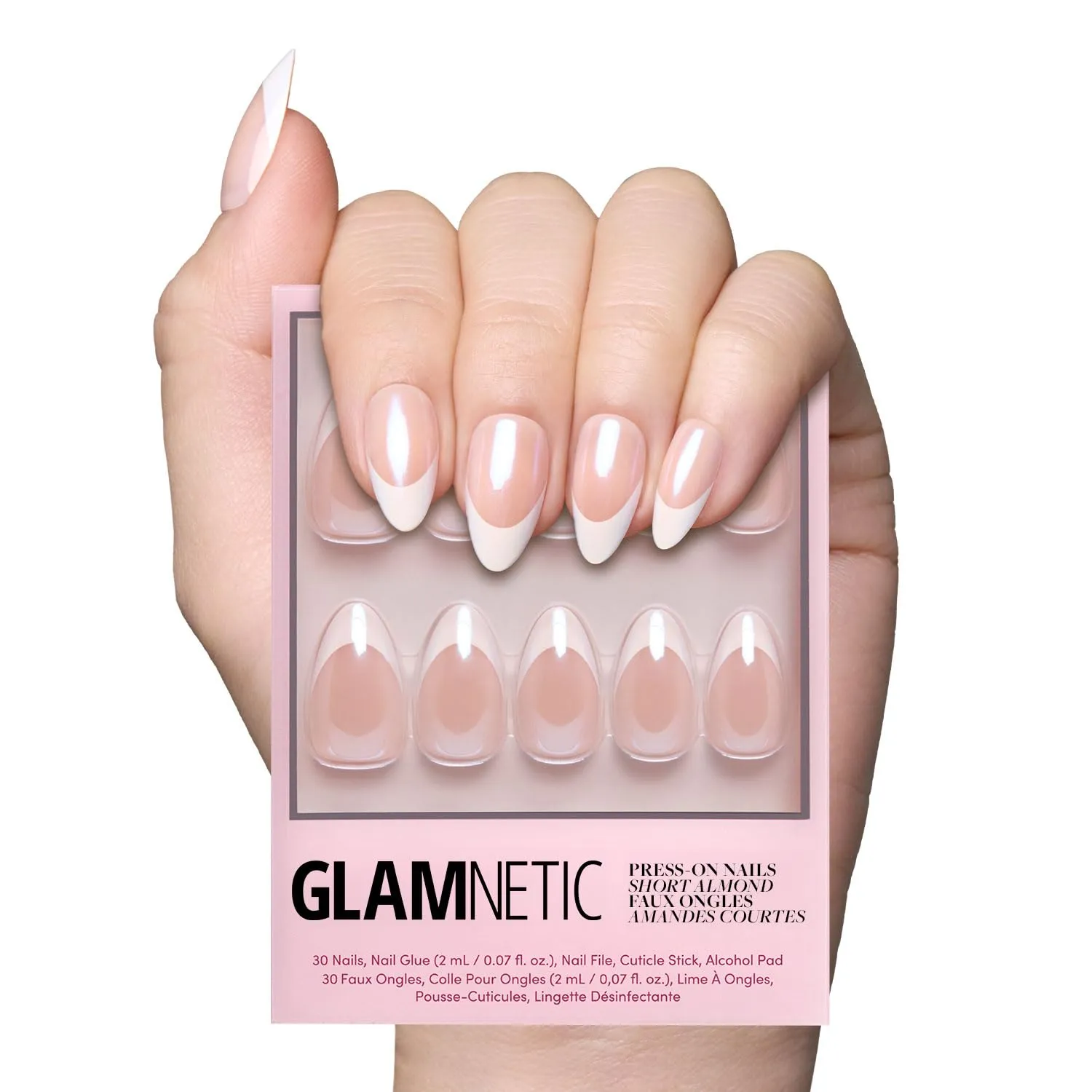 Glamnetic Press-On Nails – Mrs. Short Almond French Tips