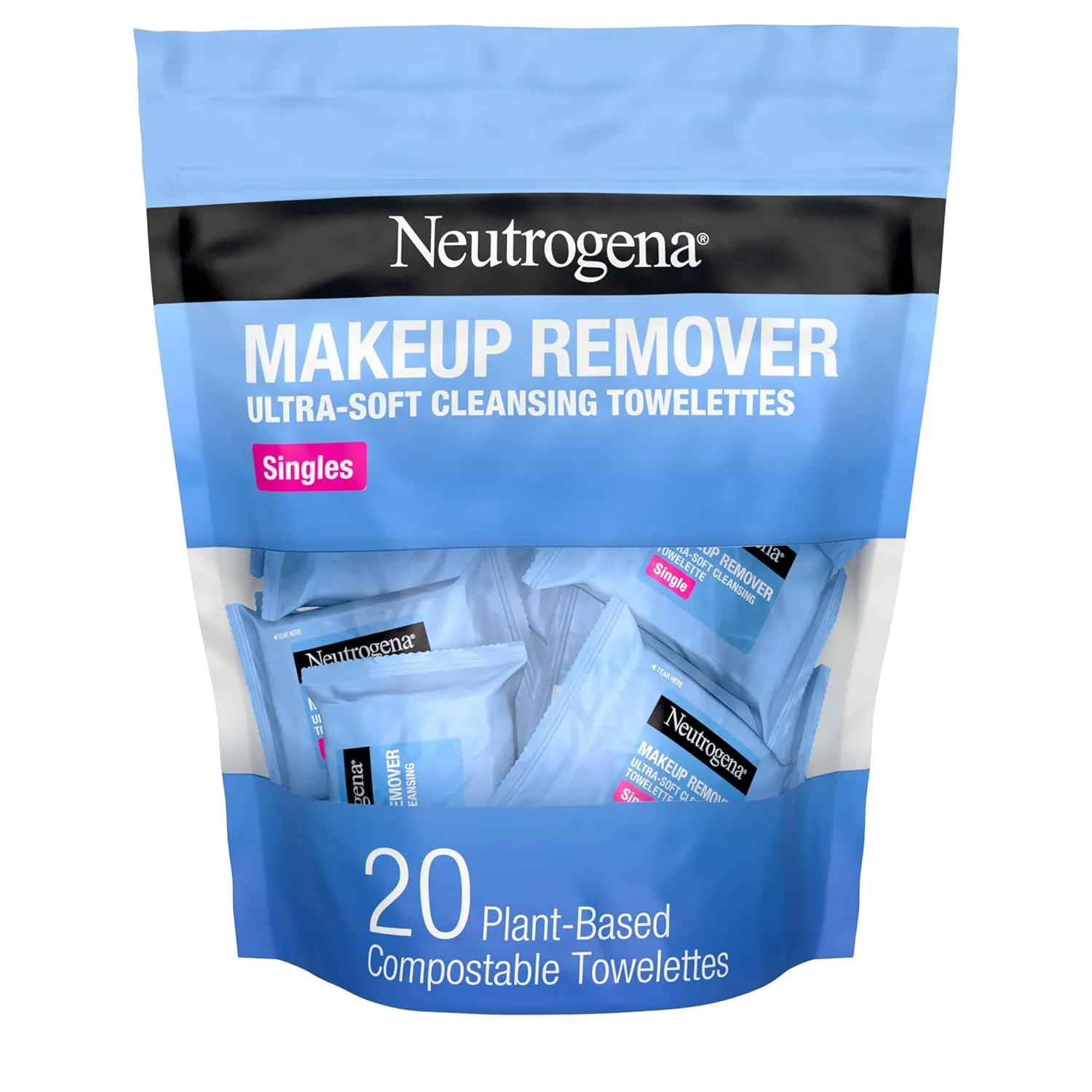 Neutrogena Makeup Remover Wipes Singles Alcohol-Free